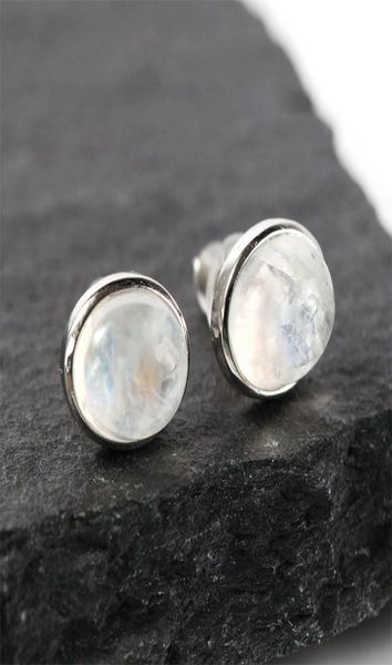 

spring moonlight stone earrings moonstone ear studs elongated shi baoshi earrings3621795, Golden;silver