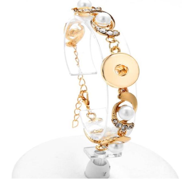

new 18mm snap jewelry diy bracelet dragon crystal button bangle simple cuff bracelet for7850531, Golden;silver
