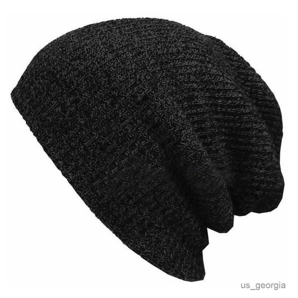 

caps winter baggy slouchy beanie hat wool knitted warm cap for men women beanie oversized winter hat for skiing r230627, Blue;gray