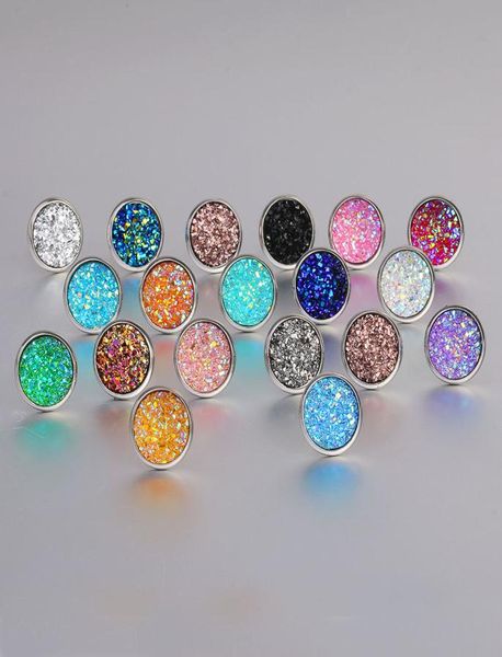 

fashion imitation stone crystal stud earring round gypsophila druzy earrings for women 16 colors engagement wedding jewelry gifts5163780, Golden;silver