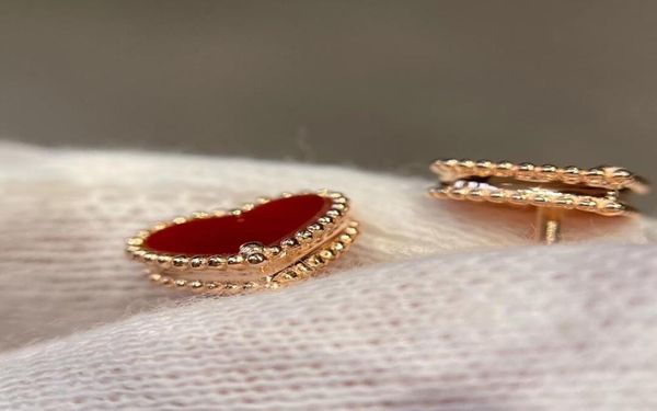 

s925 silver heart shape stud earring 18k rose gold plated color for women wedding jewelry gift web 1342082805, Golden