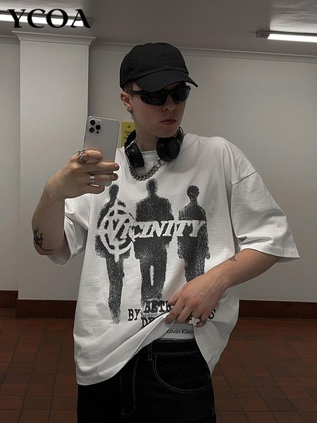 

men's t-shirts oversized t-shirt men's cotton tees y2k vintage summer korean fashion streetwear harajuku graphic hip hop aesthetic, White;black