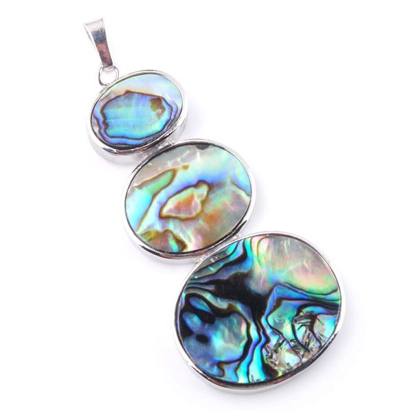 

wojiaer natural zealand abalone shell gem stone beads pendant necklace women jewelry n36417736838, Silver