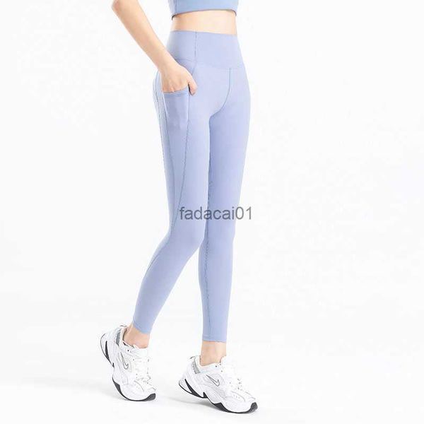 

naked feeling yoga pants women gym leggings high waist fitness workout sports tights with pocket stretchy running pink pant girl l230621, Black