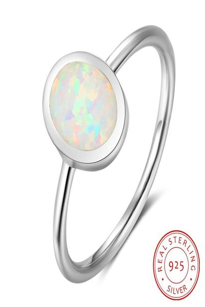 

fashion solitaire ring finger ring 925 sterling silver white fire opal oval ring charm lady girls silver jewelry f055308051, Golden;silver