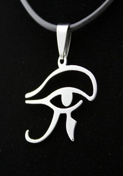 

fashion men and women stainless steel egypt eye of horus pendant titanium jewelry choice bead necklace leather rope cross cha8726530, Silver