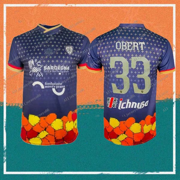 

cagliari 23/24 special edition soccer jerseys 2023 pavoletti lapadula viola luvumbo nandez soccer jersey obert makoumbou rog football, Black;yellow