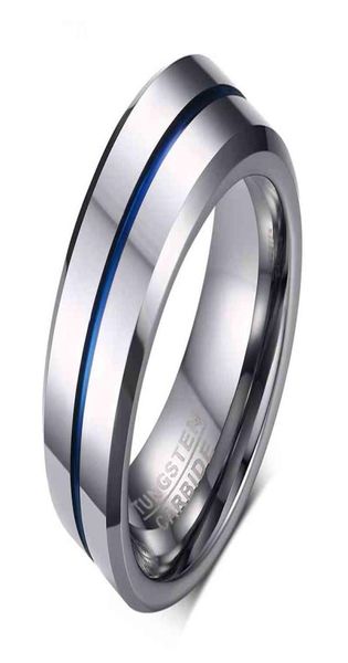 

men tungsten steel groove band rings hard alloy blue wire 8 mm size 713 fashion wedding jewelry2417696, Silver