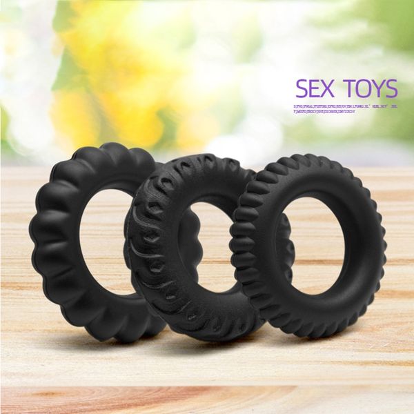 

ethnic clothing 3pcs/set male lock fine ring penile longer harder stronger training props man penile rings game toy, Red