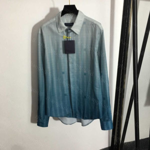 

23ss high neck blouse women shirt womens designer clothing color-changing lapel letter logo printed long-sleeved plaid shirt women clothes, White