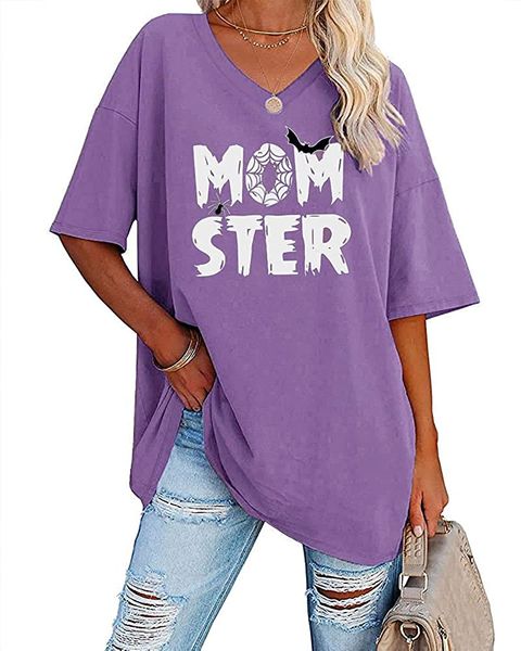 

womens oversized t shirts tees half sleeve v neck comfy cotton tunic, White