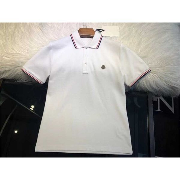 

polo mens t shirt luxury commercial affairs pversion blue red stripes 260g weight cotton blend fabric mans summer wholesale price fmwq, White;black