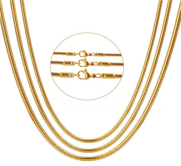 

whole 2mm 3mm 316l stainless steel golden snake chain necklace fashion party accessories jewelry for women and men fit pendant9881331, Silver