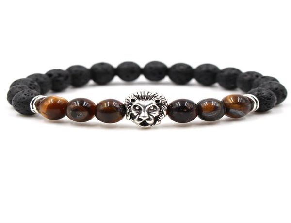 

lava bracelets turquoise agate tiger eye stones beaded bracelets stone bracelet7634259, Black