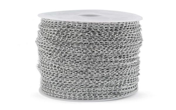 

100mroll aluminum ed chains silver color plated necklace curb chains bulk for bracelets open link for diy jewelry making6545547, Blue;slivery