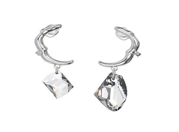 

hoop niche design kvk earrings irregular crystal pendant dangle earring2689664, Silver