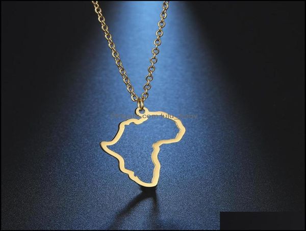 

pendant necklaces pendants jewelry african map choker for women south africa stainless steel chain necklace drop delivery 2021 jxa6819161, Silver