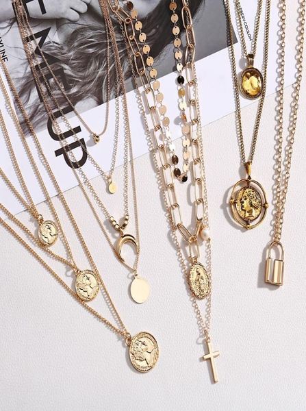 

coin shell rose pendant necklace for girl moon crystal choker necklaces women beach fashion statement jewelry6227216, Silver