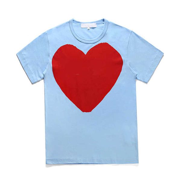 

famous designer t shirt red love hear tees mens womens fashion play couple tshirt casual short sleeve summer t-shirts streetwear hip-hop em, White;black