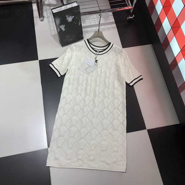 

basic & casual dresses designer 23 summer new celebrity temperament sweet gentle contrast color diamond short sleeve dress n2yz, Black;gray