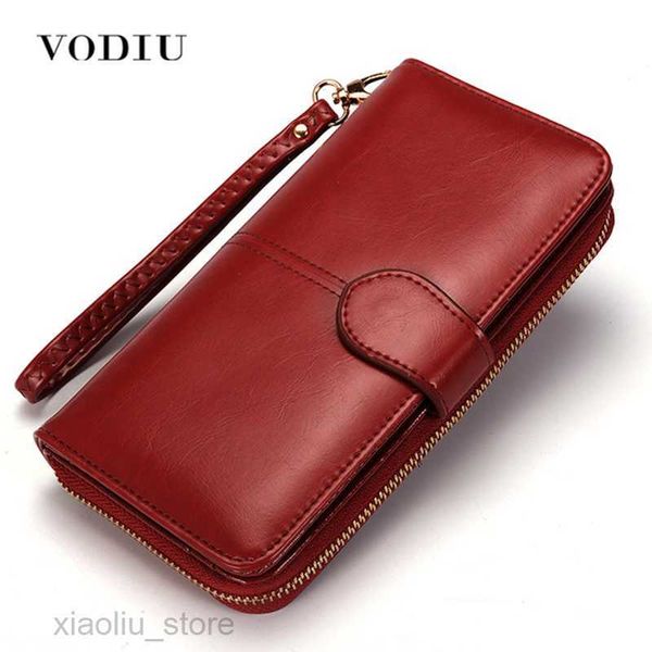 

money clips women wallet female purse women leather wallet long trifold coin purse card holder money clutch wristlet multifunction zipperhkd, Black