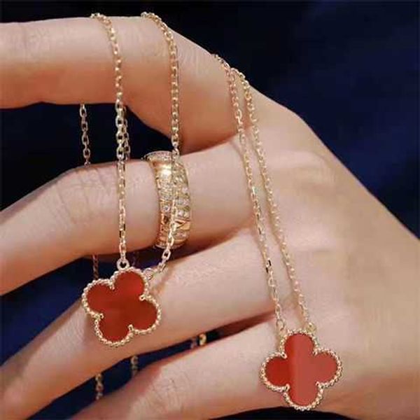 

van clover necklace designer reversible fourleaf clover titanium steel necklace womens nonfading collarbone fashion temperament gift, Silver