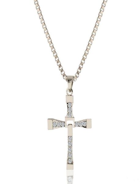 

pendant the fast and furious mens 17 rhinestone cross crystal pendant chain necklace jesus cross necklace mens necklaces3836454, Silver
