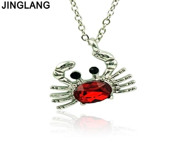 

jinglang crab pendants fit snap jewelry woman bohemian animal necklaces pendants friends jewelry6675315, Silver