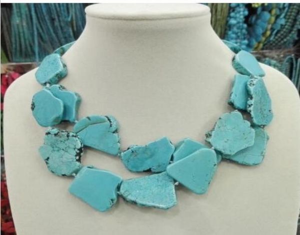

new arrive turquoise slice stone choker necklace handmade woman gift 2 layer6326524, Black