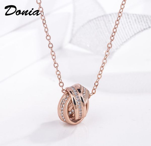 

donia jewelry european and american fashion three rings of copper micro inlaid zircon fashion accessories luxury birthday gift 6178995, Golden;silver