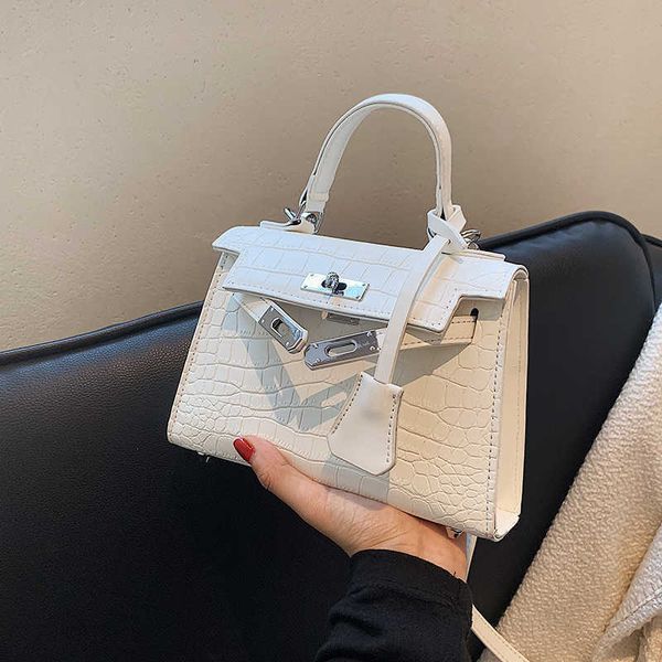 

h bag handheld h erme designer bags small women summer versatile 2022 new fashion messenger crocodile pattern portable small square