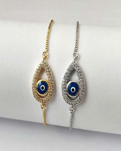 

micro pave shiny cubic zircon cz eye connector bracelet for women girl charm jewelry gift bg3089965520, Black
