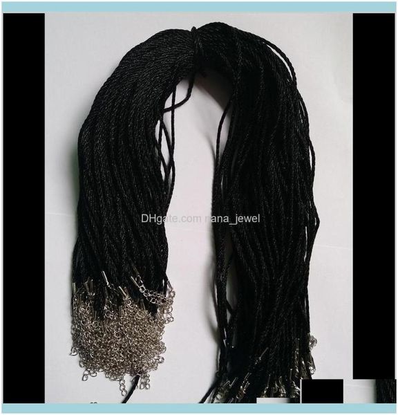 

wire jewelry findings components jewelry100pcs black satin silk necklace cord 20mm18with 2 extension chain leadnickel drop de3758491, White;red