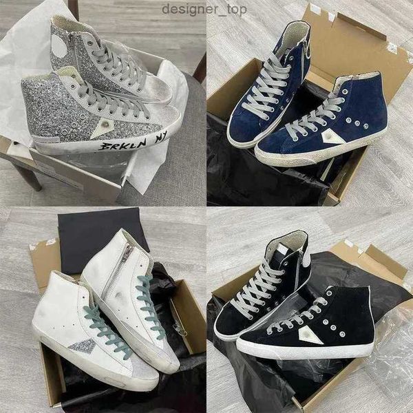 

star 2023 goldens high shoes new designer shoes quality casual italy brand sneakers super luxury dirtys shoe sequin classic eg4r gooseitys, Black