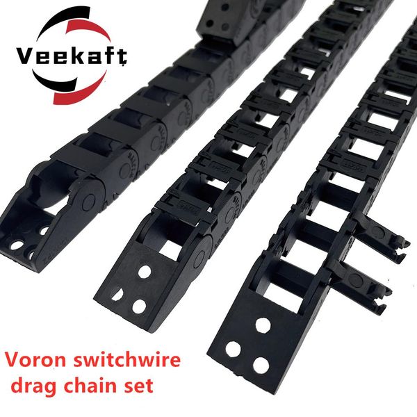 

dress for voron switchwire 1 set cable chains set customized open drag chain black openning type wire chains 3d printer parts, White