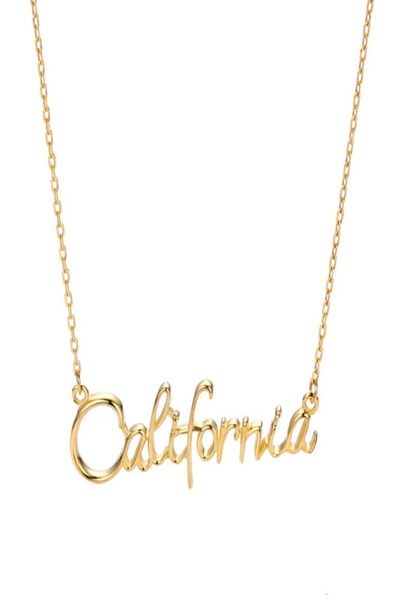 

jewelry vendors s925 sterling sier 18k gold plated personalized english letter california pendant necklace4746938, Silver