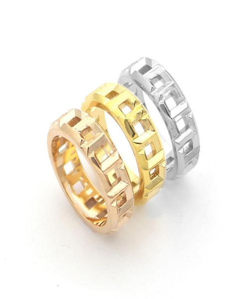 

titanium steel jewelry t letter hollow ring couple foreign trade modelsring for men and women4584938, Silver