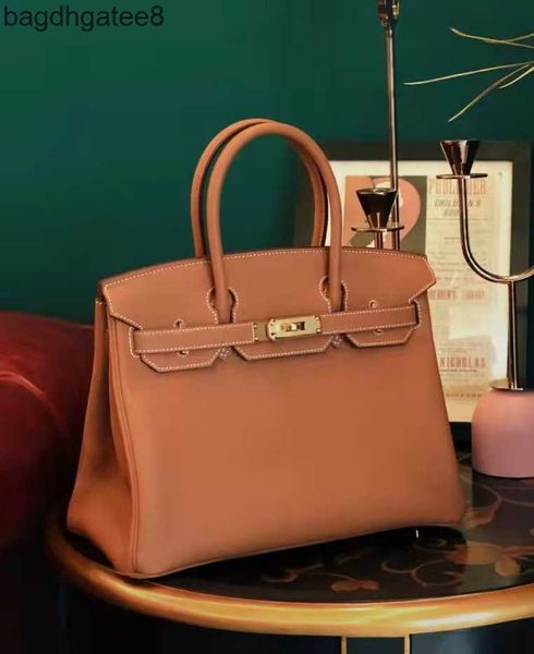

2023 women's leather genuine bags birkins designer tote cow layer bag large capacity real one shoulder frja