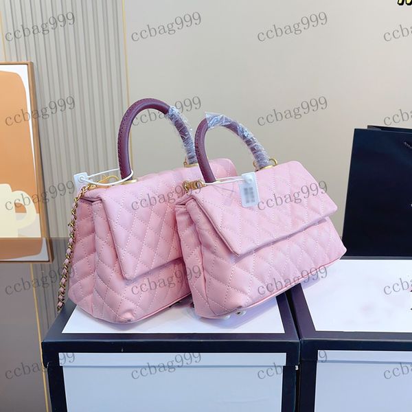

designer womens shoulder bag with handle handbag diamond check clamshell hardware metal turnbuckle matelasse chain skew straddle bags makeup