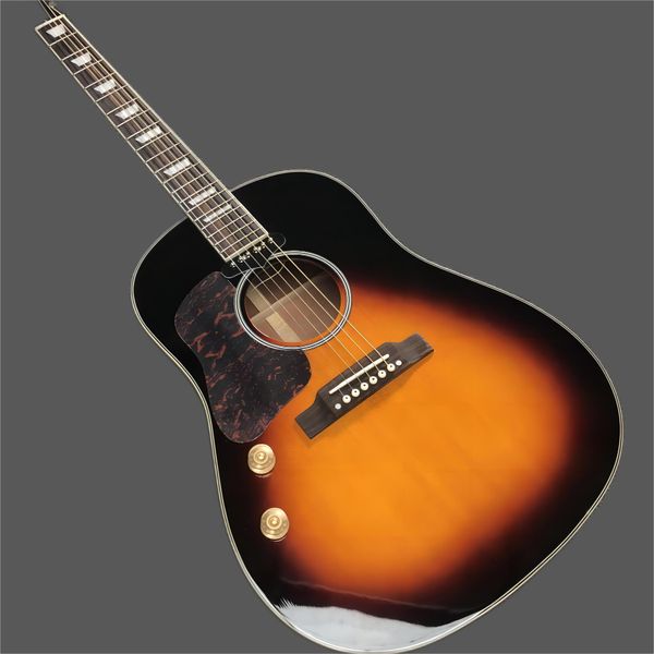 

sunburst john lennon left j160e acoustic electric guitar left e-j160 vs. hole passive pickup backkhand j160