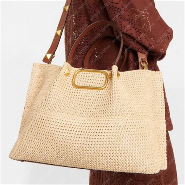 

wicker grass designer beach bag panier womens tote knitting shoulder bags designers luxurys bucket crossbody vintage straw bag handbags
