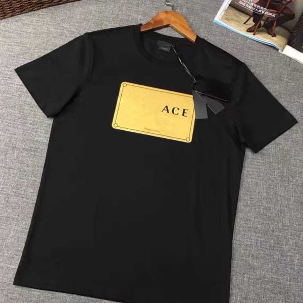 

fashion mens designer t shirt womens gold letter print short sleeve round neck cotton tees polo plus size s-5xl, White;black