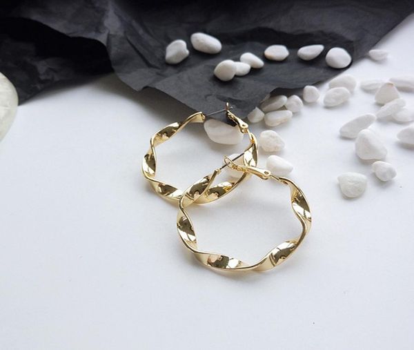 

women fashion designer hoop earrings wild metal thread earring simple geometric hoopearring trend ladies summer preferred ea6579712, Golden;silver