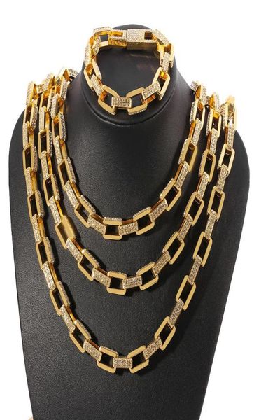 

new fashion square miami cuban chain choker necklace pave bling rhinestone hip hop necklace 182024 inch jewelry3690626, Silver