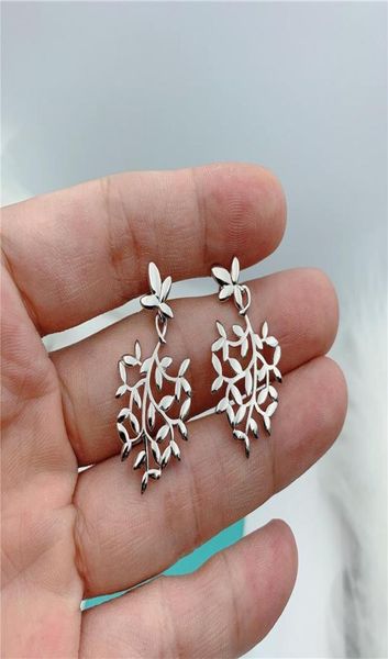 

original model big olive leaf earring 925 sterling silver jewelry fashion silverware valentine gift3045191
