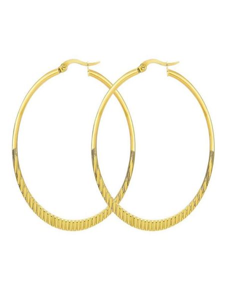 

hoop huggie firebros 2021 trends boho round 50mm big earrings women titanium stainless steel earring gold silver color whole1886093, Golden;silver