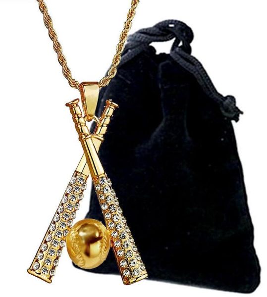 

pendant necklaces hip rhinestone baseball necklace ed rope chain men fashion jewelry accessories4862230, Silver