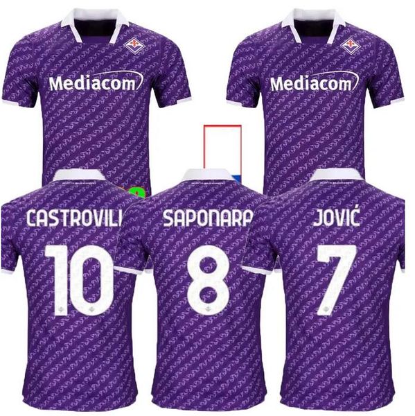 

23 24 fiorentina soccer jerseys j. ikone 22 2023 2024 castrovilli erick florence jersey acf jovic a. cabral milenkovic c.kouame men jersey k, Black