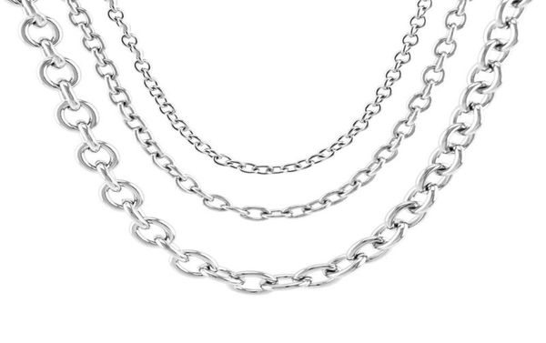 

468mm stainless steel diy rolo link chain necklace bulk chaine acier inoxydable acero inoxidable cadena whole9443756, Silver