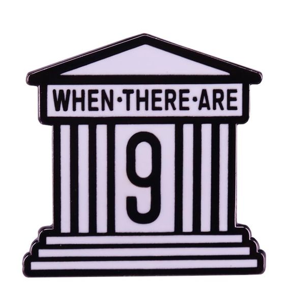

ruth bader ginsburg when there are nine badge feminist jewelry1216889, Gray